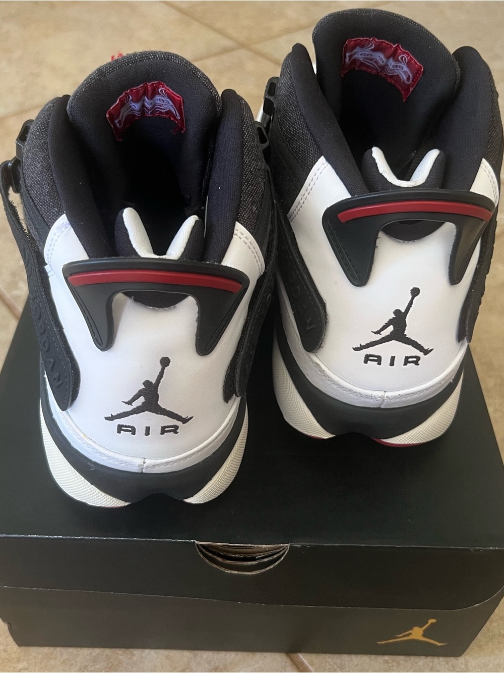 Jordan 6 Ring Shoes - White/Black/Gym Red - Picture 4 of 6
